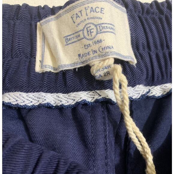 FAT FACE PERTH Navy Indigo Blue Tapered TENCEL Lyocell Trousers Sz 2 NWT - Picture 6 of 13